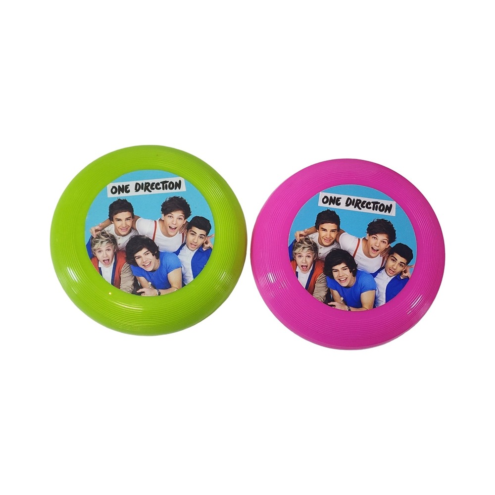 One Direction Mini Flying Discs Set 2 Harry Styles Niall Zayn Pink Green 3.5"